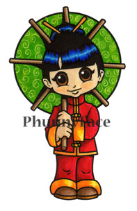 Asien inspirerad Chibi