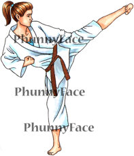 Anna tränar karate